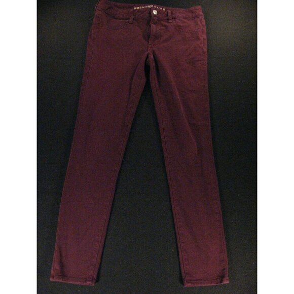 AMERICAN EAGLE Womens Jegging Jeans Purple Brown Sz 6 Stretch Regular Skinny - Picture 1 of 10